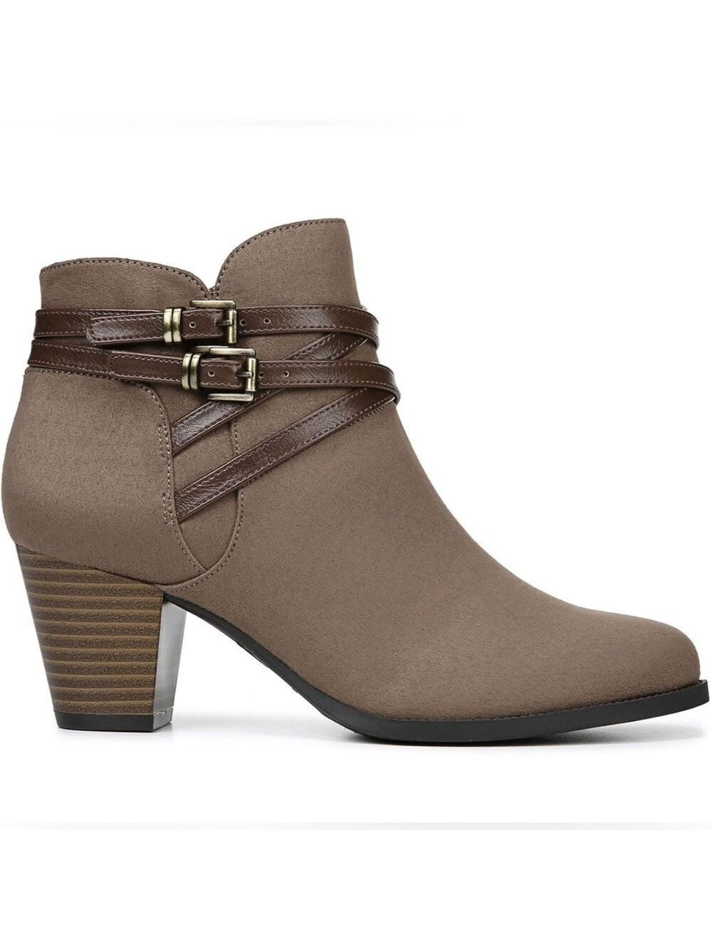 LifeStride Jezebel Faux Suede Memory Foam Block Heel Boot